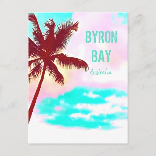 Byron Bay Hippie Town paltree Australien Postkarte (Vorderseite)
