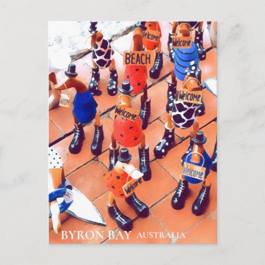 Byron Bay quirky Stadt NSW Australien Postkarte (Vorderseite)