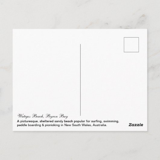 Byron Bay Wategos Beach Surf Postkarte (Rückseite)
