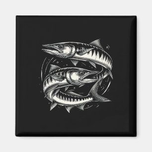 Byrracuda-Fisch Grafik Kunst Design für Frauen und Magnet