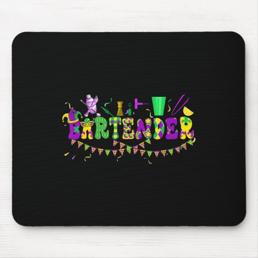 Byrtender Mardi Gras farbenfrohe Kostümparades Pro Mousepad (Vorne)