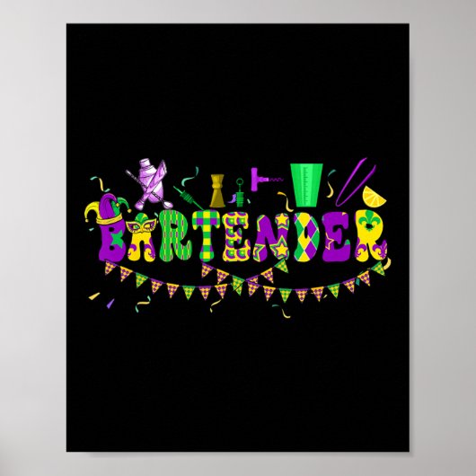 Byrtender Mardi Gras farbenfrohe Kostümparades Pro Poster (Vorne)