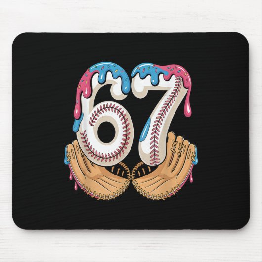 Bysebyll 67 - Eis-Drip 67 Meme Lustiger Spieler  Mousepad (Vorne)
