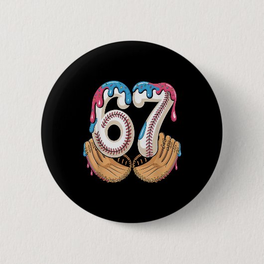 Bysebyll 67 - Eisdrip 67 Meme Lustiger Spieler  Button (Vorderseite)