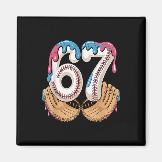Bysebyll 67 - Eisdrip 67 Meme Lustiger Spieler  Magnet (Vorne)