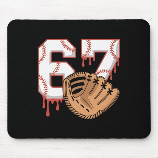 Bysebyll 67 Six Seven Alpha Slang 6 7 Meme Kinder Mousepad (Vorne)