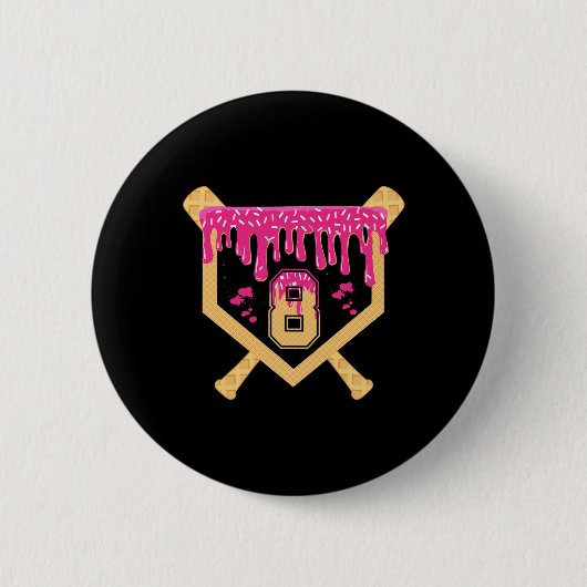 Bysebyll 8. Geburtstag Drip 8. Geburtstag Eis Button (Vorderseite)