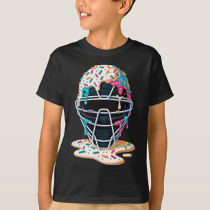 Bysebyll Catcher Mask Eiscreme tropft Bysebyll  T-Shirt