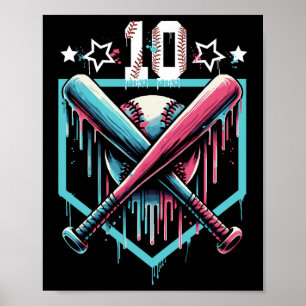 Bysebyll Drip 10. Geburtstag Jungen Nummer 10 Juge Poster