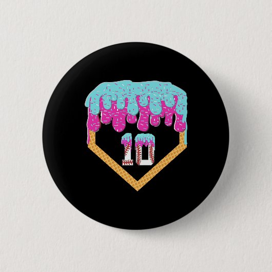Bysebyll Drip 10 Jahre alte Eiscreme 10. Geburtsta Button (Vorderseite)