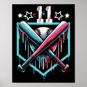 Bysebyll Drip 11. Geburtstag Jungen Nummer 11 Juge Poster