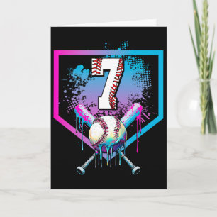 Bysebyll Drip 7. Geburtstag Home Plate Jungen Juge Karte