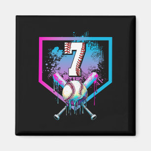 Bysebyll Drip 7. Geburtstag Home Plate Jungen Juge Magnet