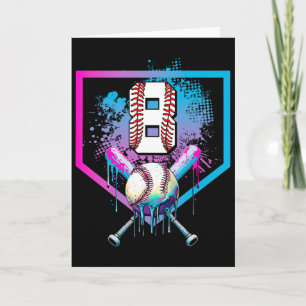 Bysebyll Drip 8. Geburtstag Home Plate Jungen Juge Karte