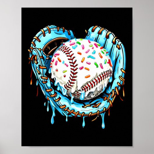 Bysebyll Drip Eiscreme Streusel Bysebyll Handschuh Poster (Vorne)