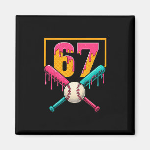 Bysebyll Eis Drip Nummer 67 Spieler 67. Geburtstag Magnet