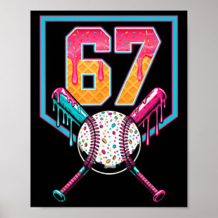 Bysebyll Eis-Drip Nummer 67 Spieler 67. Geburtstag Poster