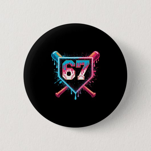 Bysebyll Eiscreme-Tropf Six Seven Gen-Alpha-Slang Button (Vorderseite)