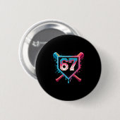 Bysebyll Eiscreme-Tropf Six Seven Gen-Alpha-Slang Button (Vorne & Hinten)