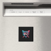 Bysebyll Eiscreme-Tropf Six Seven Gen-Alpha-Slang Magnet (In Situ (Geschirrspüler))