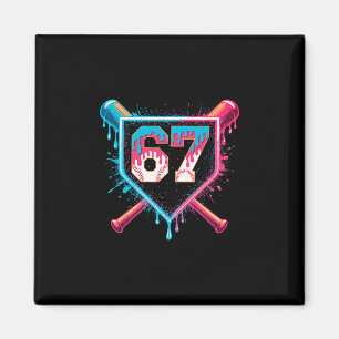 Bysebyll Eiscreme-Tropf Six Seven Gen-Alpha-Slang Magnet
