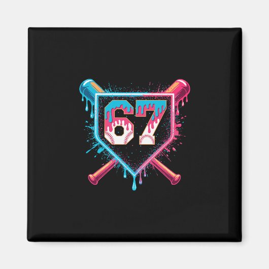 Bysebyll Eiscreme-Tropf Six Seven Gen-Alpha-Slang Magnet (Vorne)