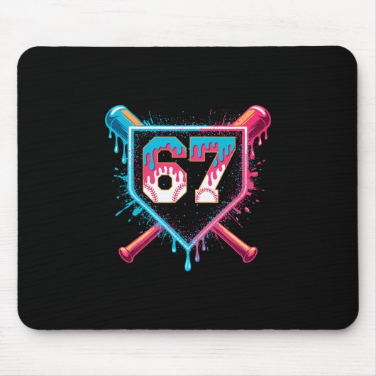 Bysebyll Eiscreme-Tropf Six Seven Gen Alpha-Slang Mousepad (Vorne)