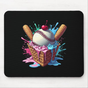 Bysebyll Home Plate Eiscreme-Tropf-Spaß-Sportliebe Mousepad