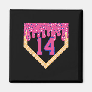 Bysebyll Home Plate Ice Cream Drip 14. Geburtstag Magnet