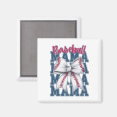 Bysebyll Mama Coquette Bow Game Day Bysebyll Mama Magnet (Vorderseite/Rückseite)