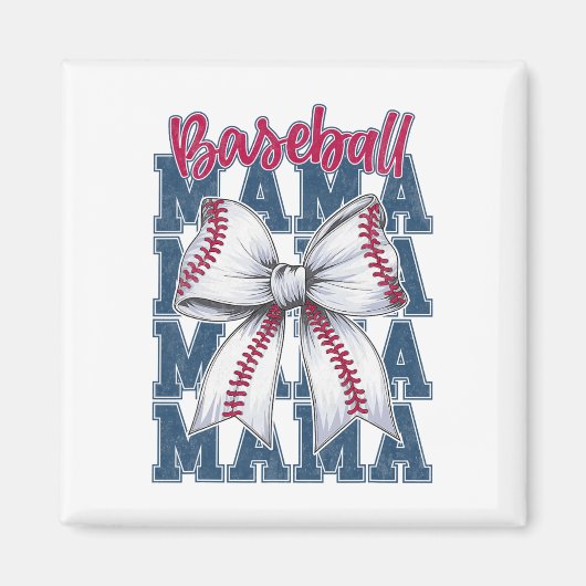 Bysebyll Mama Coquette Bow Game Day Bysebyll Mama Magnet (Vorne)