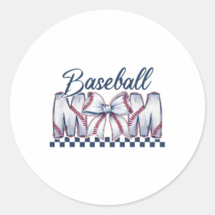 Bysebyll Mama Coquette Bow Game Day Bysebyll Mama Runder Aufkleber