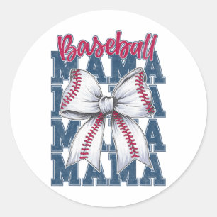 Bysebyll Mama Coquette Bow Game Day Bysebyll Mama  Runder Aufkleber