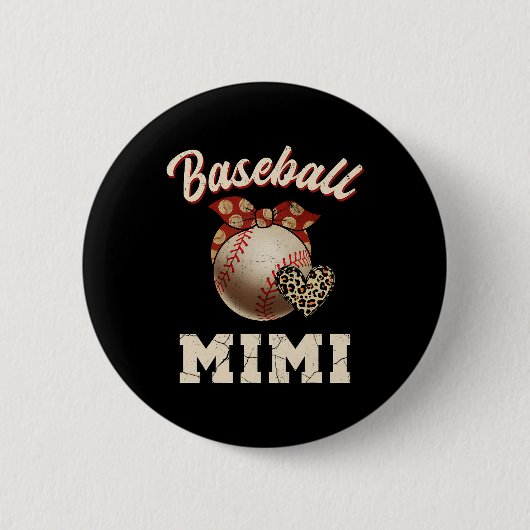 Bysebyll Mimi Byndana Leopard Herz Fans Mutter Button (Vorderseite)