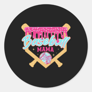 Bysebyll Mom Drip Eiscreme Bysebyll Mama Muttertag Runder Aufkleber