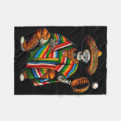 Bysebyll Skeleton Mexican Sombrero Cinco De Mayo B Fleecedecke (Vorderseite (Horizontal))