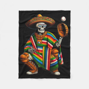 Bysebyll Skeleton Mexican Sombrero Cinco De Mayo B Fleecedecke