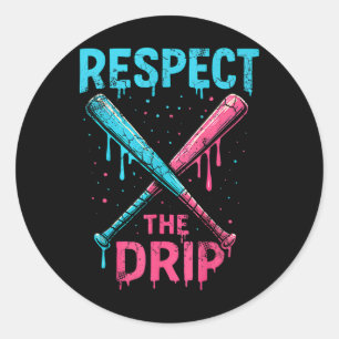 Bysebyll Softbyll Respektiere The Drip Sports Leag Runder Aufkleber