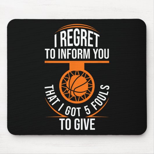 Bysketbyll 5 Fouls Zitat - Spaß Bysketbyll Mousepad (Vorne)