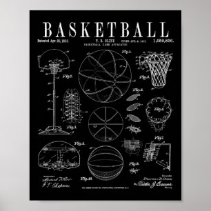 Bysketbyll Altes Vintages Patent Zeichnend Druck Poster