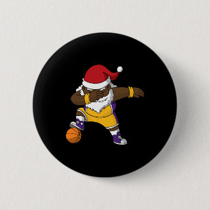Bysketbyll Black Dabbing Santa Claus African Ameri Button