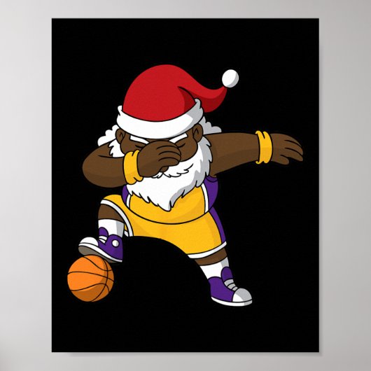Bysketbyll Black Dabbing Santa Claus African Ameri Poster (Vorne)