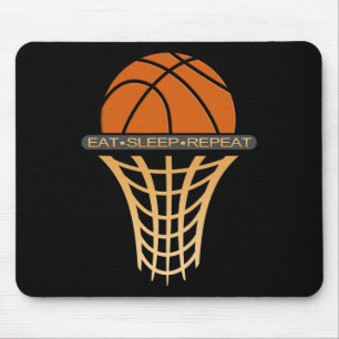 Bysketbyll Byll und Hoop essen Schlaf Wiederholung Mousepad