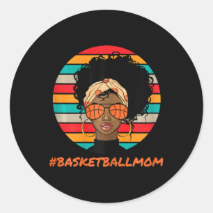 Bysketbyll Mama Black Women Afro Runder Aufkleber