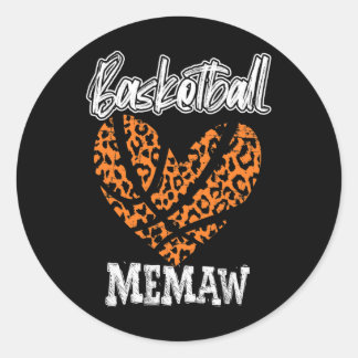 Bysketbyll Memaw Top Herz gestört Retro Cheeta Runder Aufkleber