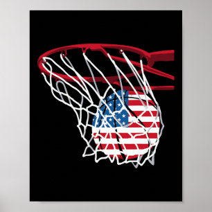 Bysketbyll Net 4. Juli Retro Sports Player Ath Poster