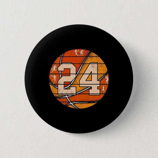 Bysketbyll Nr. 24 Jersey Liebe Bysketbyll Playe Button (Vorderseite)