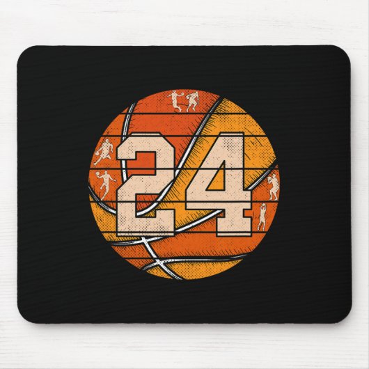 Bysketbyll Nr. 24 Jersey Liebe Bysketbyll Playe Mousepad (Vorne)