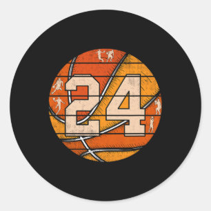 Bysketbyll Number #24 Jersey Liebe Bysketbyll Spie Runder Aufkleber