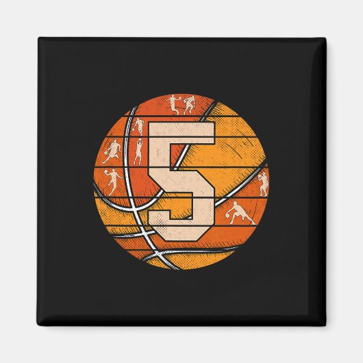 Bysketbyll Nummer 5 Jersey Liebe Bysketbyll Player Magnet (Vorne)